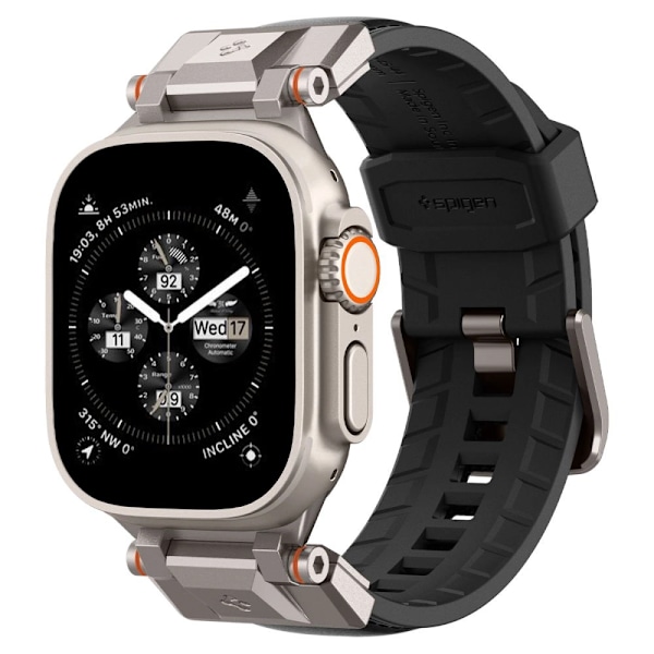 SPIGEN DURAPRO ARMOR PU-REM TIL APPLE WATCH 4/5/6/7/8/9/SE/ULTRA 1/2 (42/44/45/49 MM) - SORT