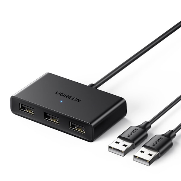 Ugreen switch adapter switch box USB 2 innganger - 3 utganger svart (CM409)