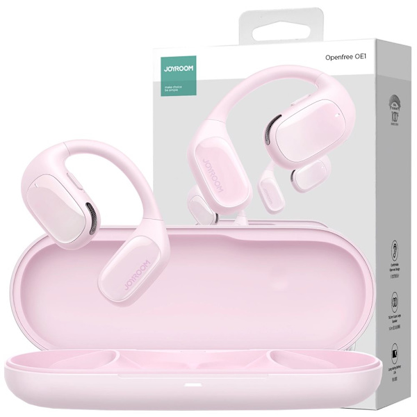 Joyroom Openfree JR-OE1 trådløse on-ear hodetelefoner - rosa