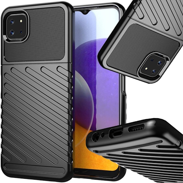 Thunder Case fleksibelt pansret deksel til Samsung Galaxy A22 5G svart