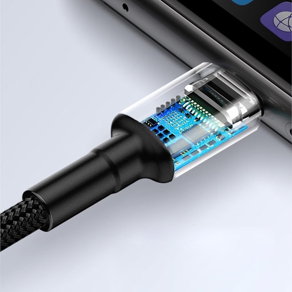 Baseus Cafule-kabel USB Type C SuperCharge 40W Quick Charge 3.0 QC 3.0 1m grå-svart (CATKLF-PG1)