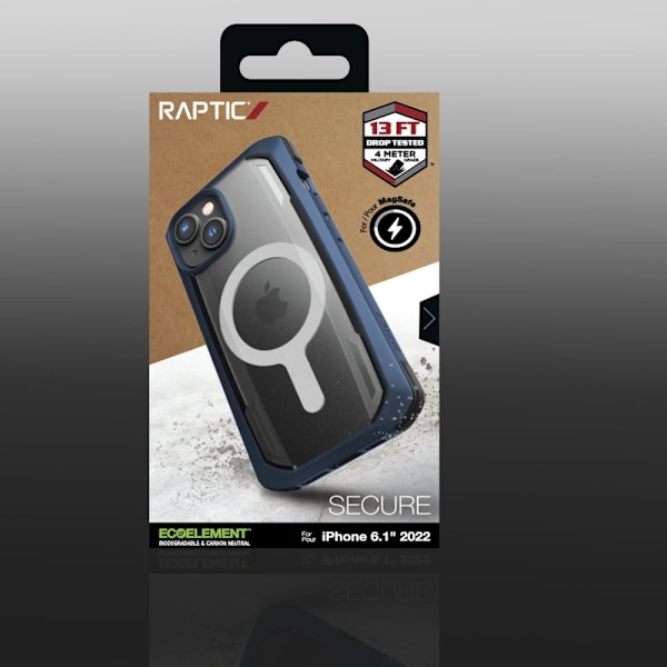 Raptic X-Doria Secure Case iPhone 14-deksel med MagSafe pansret blått beskyttelsesdeksel