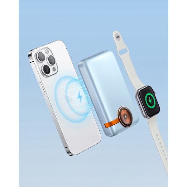 INNOSTYLE POWERDUO 2IN1 SNABB INDUKTIV POWERBANK FÖR MAGSAFE KLOCKA 10000MAH BLÅ