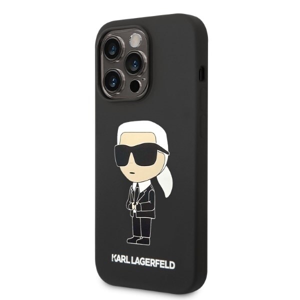 KARL LAGERFELD SILIKONE IKONIK ETUI TIL IPHONE 14 PRO - SORT