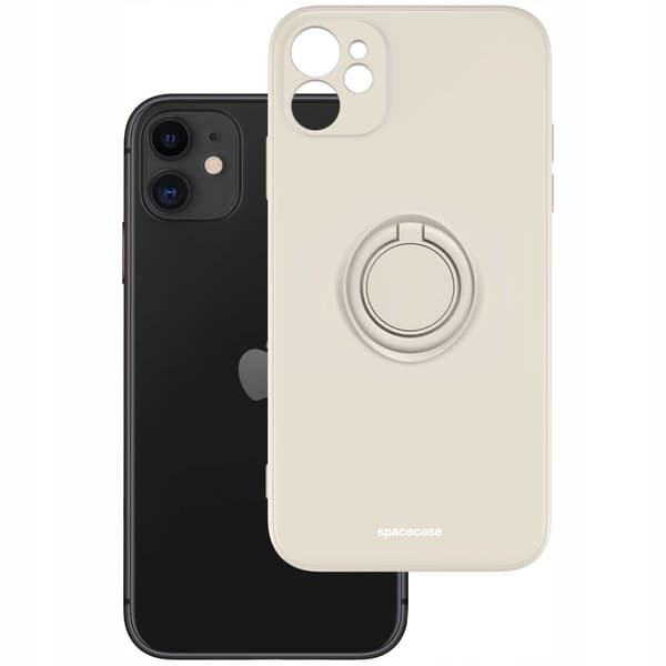 Spacecase Silikon Ringfodral För Iphone 11 12 13 14 15 Bone