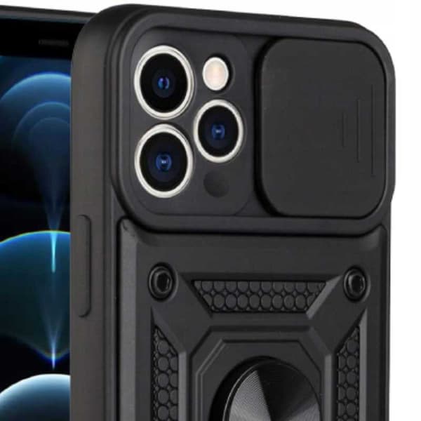 Spacecase Case Cover För Iphone 12 Pro Camring Svart