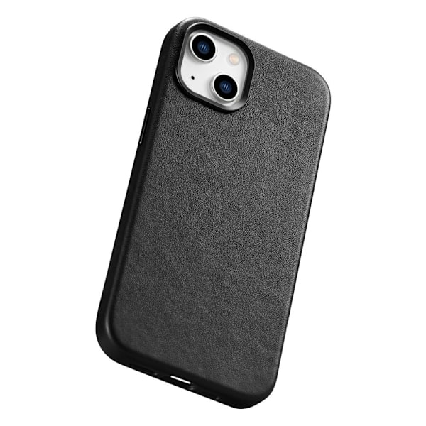 ICARER CASE CASE LÆDERCOVER MED MAGSAFE TIL IPHONE 14 SORT