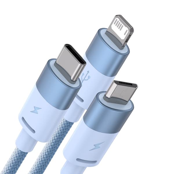 Baseus StarSpeed​​3-i-1-kabel USB-A - Micro-USB / Lightning / USB-C 3.5A 1.2m blå