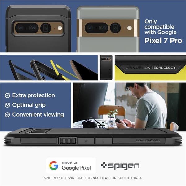 SPIGEN TØFF ARMOR GOOGLE PIXEL 7 PRO SVART