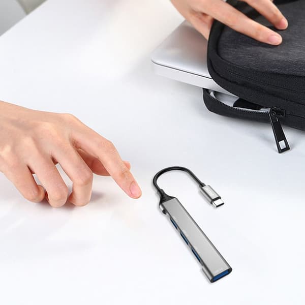 DUDAO HUB 4IN1 USB-C - 4X USB-A (3 X USB2.0 / USB3.0) 6,3 CM SORT