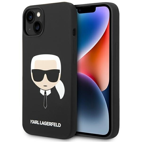 KARL LAGERFELD SILIKONE KARL'S HEAD ETUI TIL IPHONE 14 PLUS - SORT