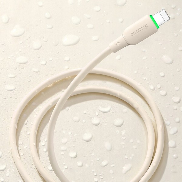 MCDODO LADDARE USB-C BLIXT SNABB LADDNINGSKABEL IPHONE 1M LED BEIGE
