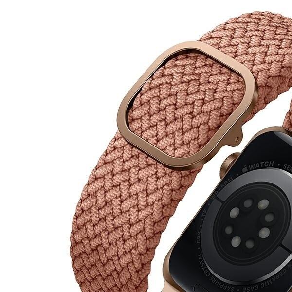 UNIQ Aspen Apple Watch Band 44/42/45 mm Series 4/5/6/7/8/SE/SE2 Flettet Rosa/Grapefrukt Rosa