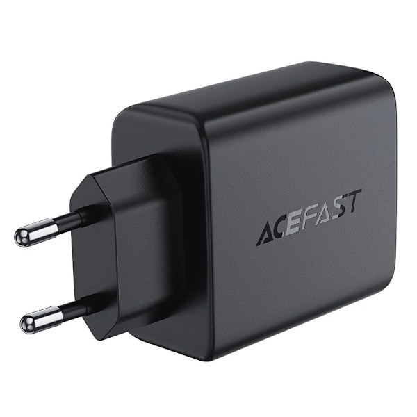 Acefast A61 PD 45W GaN-lader med 2 x USB-C + 2 x USB-A 4-porter - svart