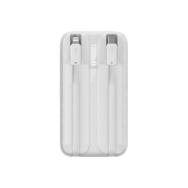 Baseus Comet Series strømforsyning med skjerm 10 000 mAh 22,5 W - hvit + USB-A - USB-C-kabel