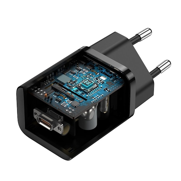 Baseus Super Si 1C hurtiglader USB Type C 25W Power Delivery Quick Charge svart (CCSP020101)