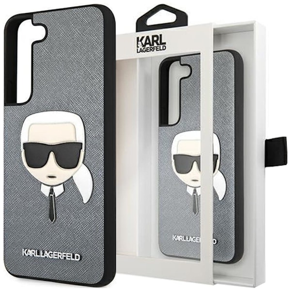 Karl Lagerfeld KLHCS22MSAKHSL S906 S22+ Sølv/sølv hardt etui Saffiano Ikonik Karls hode