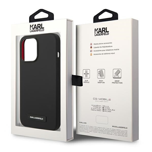 Karl Lagerfeld KLHMP14XSLMP1K iPhone 14 Pro Max 6.7 hardt deksel svart/svart Silikonplakett Magsafe