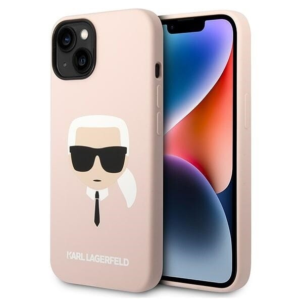 KARL LAGERFELD SILIKONE KARL'S HEAD ETUI TIL IPHONE 14 PLUS - PINK