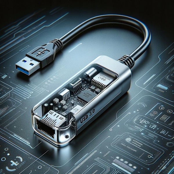 CO2 USB-A ETHERNET ADAPTER LAN GIGABIT RJ45 NETTVERKSKORT 1000MBPS