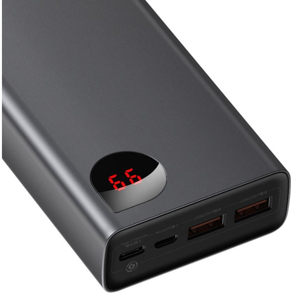 Baseus Adaman Powerbank 2x USB / 1x USB Type C / 1x micro USB 20000mAh 65W Quick Charge 4.0 Power Delivery svart (PPIMDA-D01)