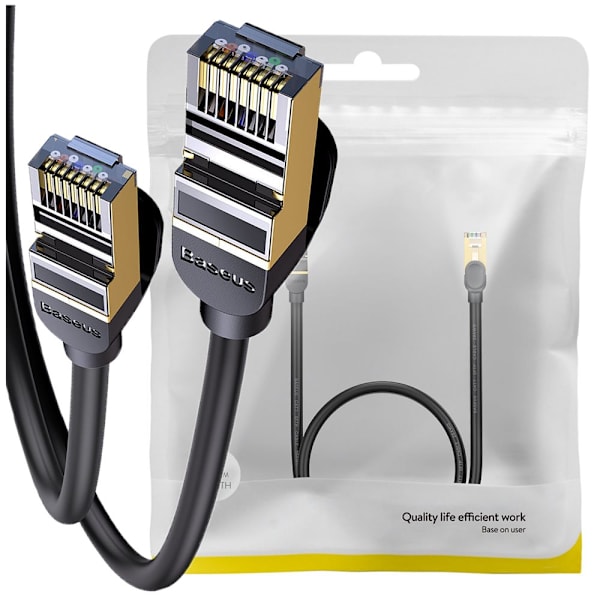 Baseus Speed​​​​Sju høyhastighets RJ45 nettverkskabel 10 Gbps 1m svart (WKJS010101)