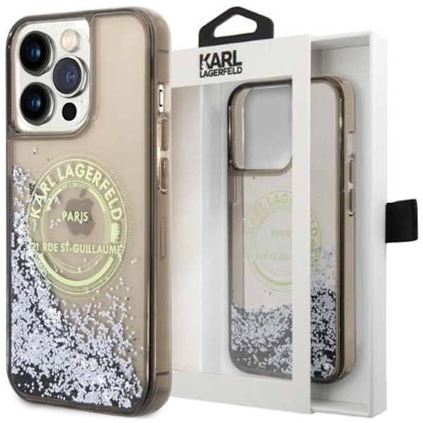 Karl Lagerfeld KLHCP14XLCRSGRK iPhone 14 Pro Max 6.7 svart/svart hardt deksel Liquid Glitter RSG