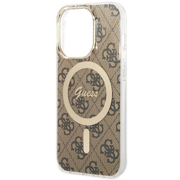 Guess GUHMP14LH4STW-deksel til iPhone 14 Pro - brun 4G MagSafe