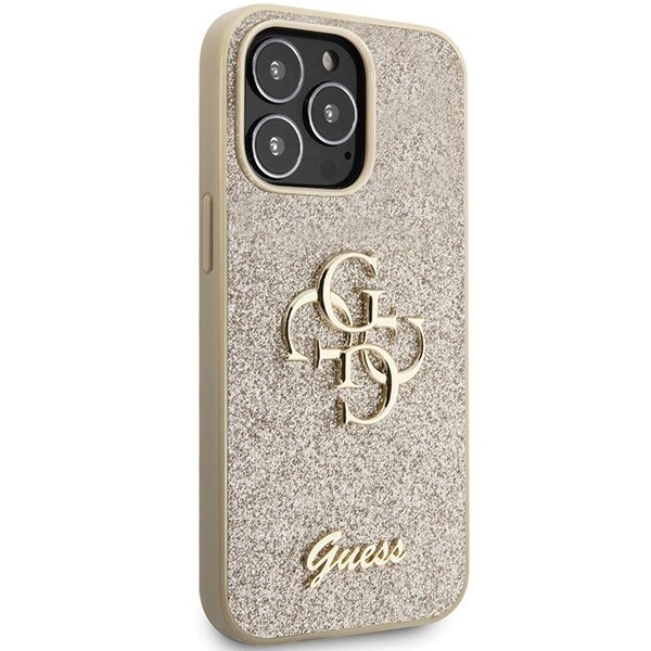 Guess GUHCP13XHG4SGD-deksel til iPhone 13 Pro Max 6.7 - Gull Glitter Script Big 4G