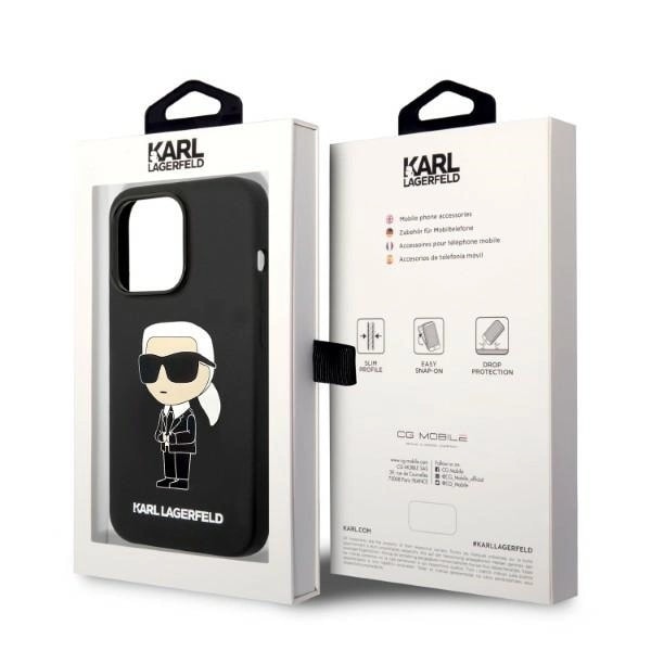 KARL LAGERFELD SILIKONE IKONIK MAGSAFE ETUI TIL IPHONE 14 PRO - SORT