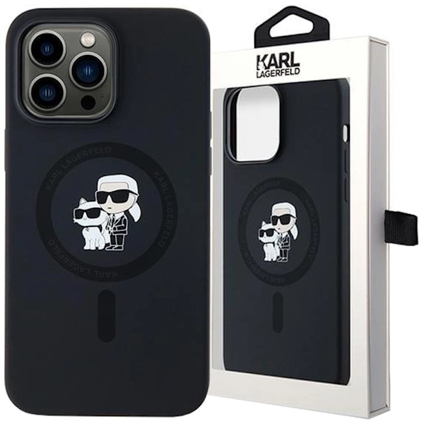Karl Lagerfeld Silikon Karl&Choupette MagSafe beskyttelsesdeksel til iPhone 14 Pro Max - svart