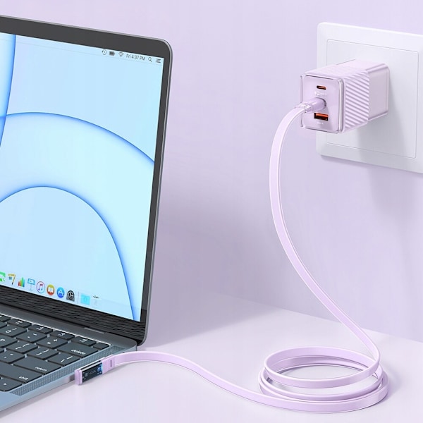 MCDODO ANGLE USB-C-KABEL, TYPE C 3A 65W BLÅ 1M SNABBLADDNING
