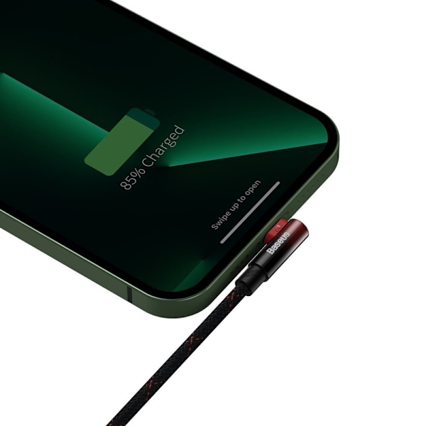 Baseus MVP 2 Vinklet kabel med side-USB / Lightning-plugg 1m 2,4A rød (CAVP000020)