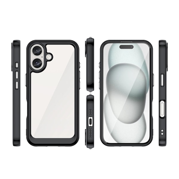 OUTER SPACE CASE MED GELÉRAMME TIL IPHONE 16 PLUS - SORT
