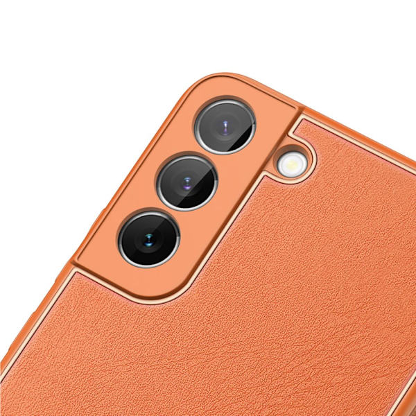 Dux Ducis Yolo stilig deksel med økologisk skinndeksel til Samsung Galaxy S22 oransje