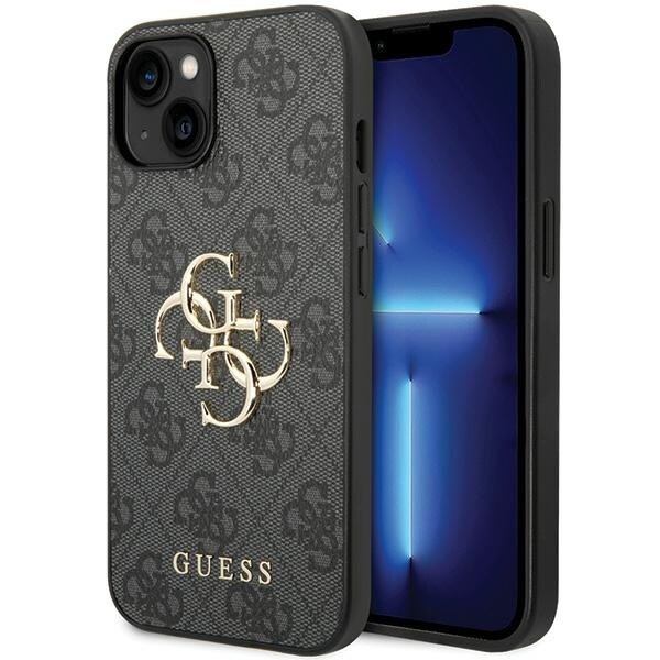 Guess 4G Big Metal Logo beskyttelsesdeksel til iPhone 15 Plus - grå