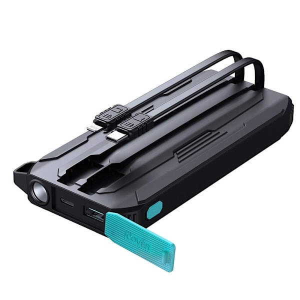 Joyroom JR-L017 22,5 W 10 000 mAh Powerbank med innebygd USB-C / Lightning-kabel - Svart