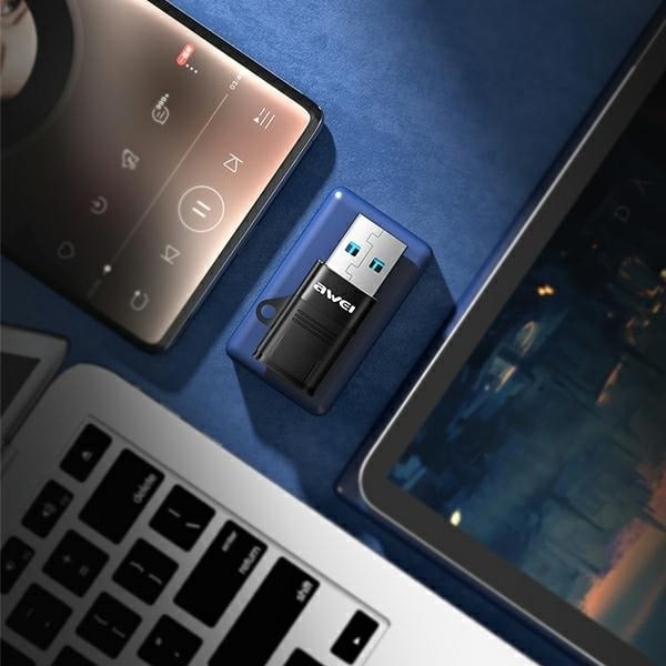 AWEI Adapter CL-13 USB-C/USB-A svart/svart