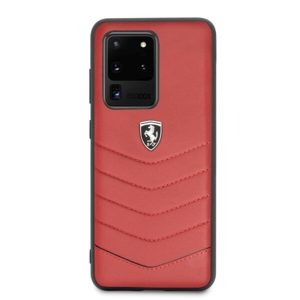FERRARI HERITAGE QUILTET ETUI TIL SAMSUNG GALAXY S20 ULTRA - RØD