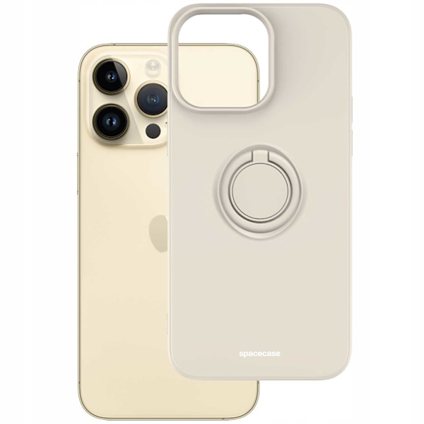 Spacecase Silikon Ringfodral För Iphone 14 Pro Max Bone Case Cover