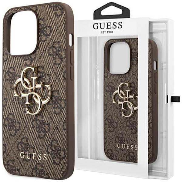 GUESS CASE CASE COVER BAG CASE MED LOGO TIL IPHONE14 BRUN