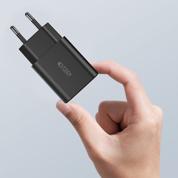 TECH-PROTECT C35W 2-PORTS STRØMLADER PD35W + LYNKABEL HVIT