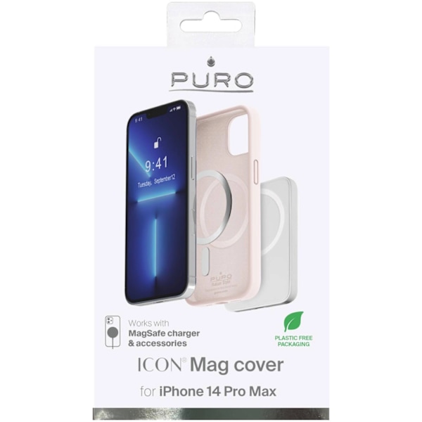 PURO ICON MAG MAGSAFE SILIKONETUI TIL IPHONE 14 PRO MAX - PINK