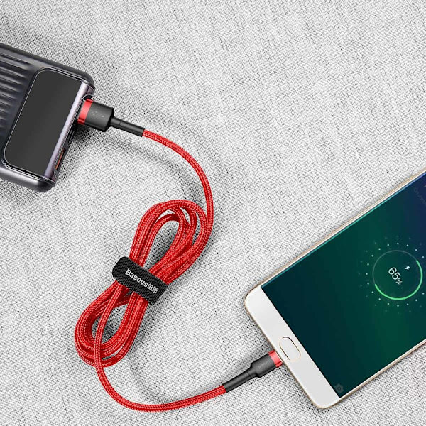 Baseus Cafule-kabel slitesterk nylonkabel USB / mikro-USB-kabel 1,5A 2M rød (CAMKLF-C09)