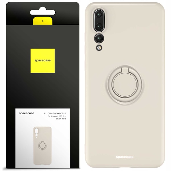 Spacecase Silikoncase Ring För Huawei P20 Pro Bone Cover