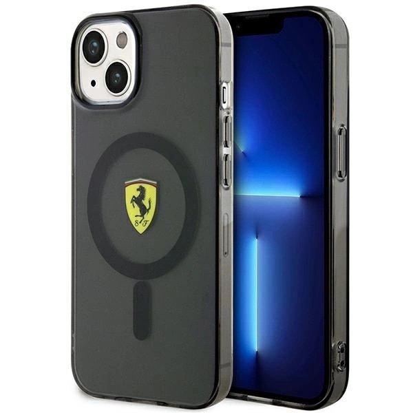FERRARI TRANSLUCENT MAGSAFE ETUI TIL IPHONE 14 PLUS - SORT