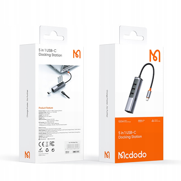 MCDODO ADAPTER HUB USB-C SPLITTER SPLITTER SPLITTER 4X USB-A 3.0