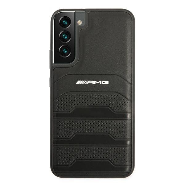 AMG LEATHER DEBOSSED LINES ETUI TIL SAMSUNG GALAXY S22+ - SORT
