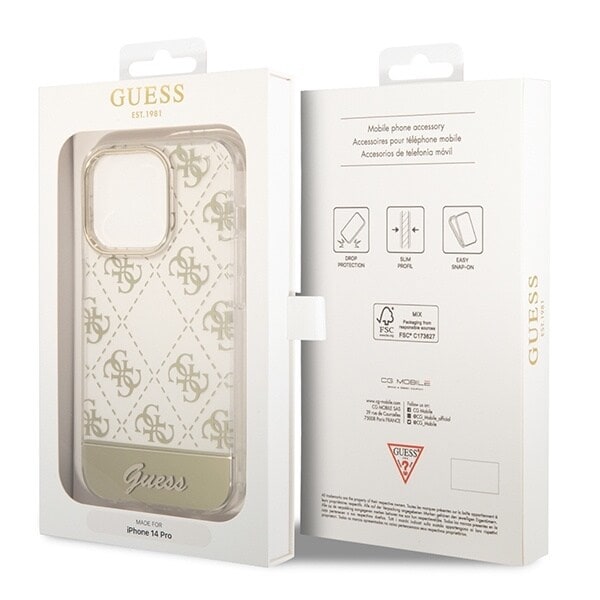 Gjett GUHCP14XHG4MHG iPhone 14 Pro Max 6.7 gull/gull hardt deksel 4G mønsterskript