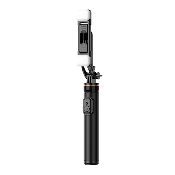 SELFIE STICK WC12YDS TELESKOPSTATIV 1,3 M ALUMINIUMSLEGERING MED DOBBELT LYS OG TELEFONHOLDER - SORT